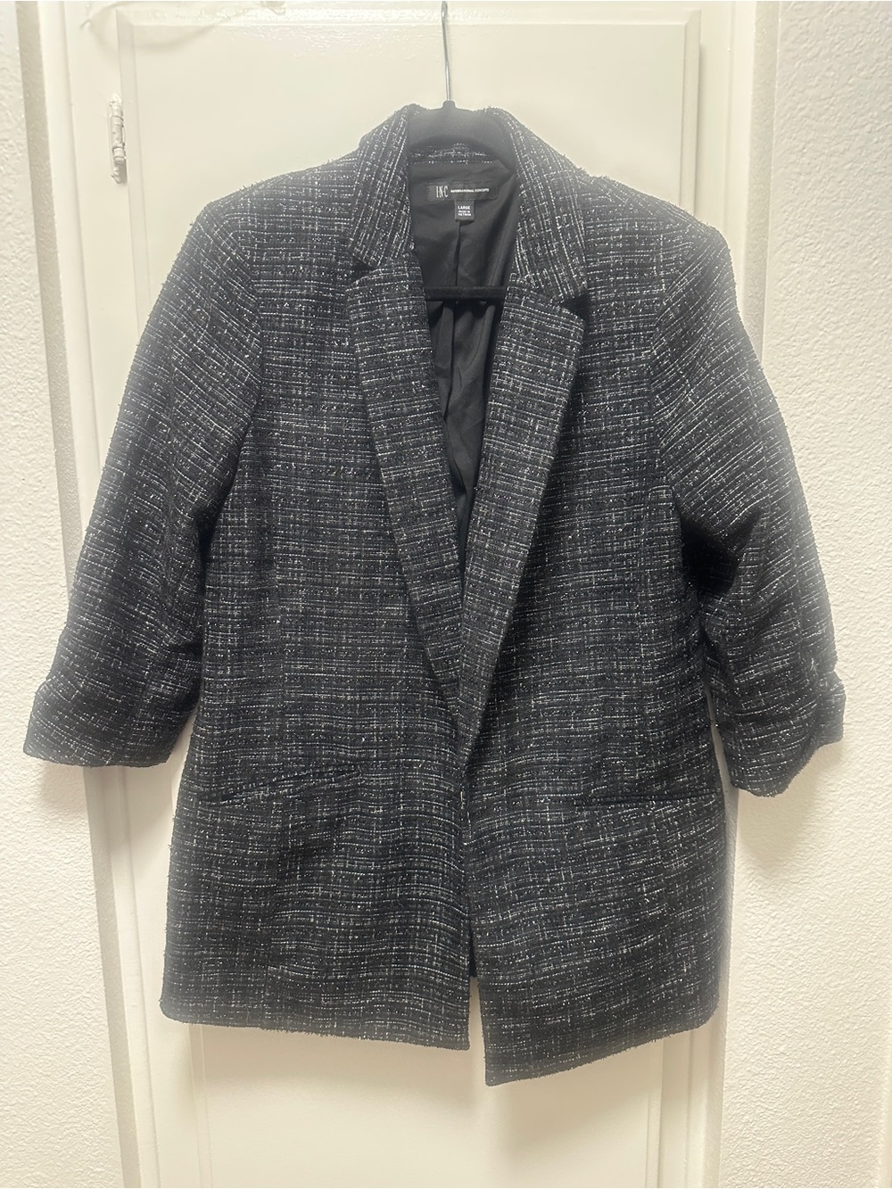 INC Black & White Tweed Blazer